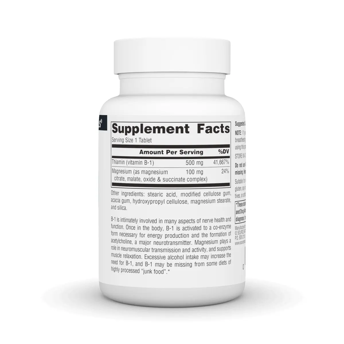 Source Naturals Vitamin B-1, Thiamin, 500mg | Supports Nerve & Energy (70-120 chars) - view 2
