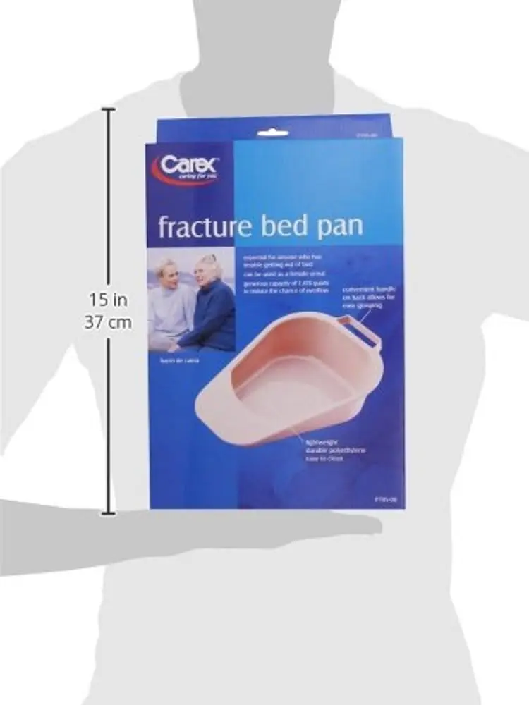 Carex Fracture Bed Pan with Handle, 1.4 L (47.3 oz) Capacity | Essential for Bedridden Patients - view 5