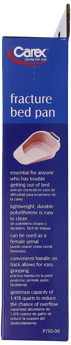 Carex Fracture Bed Pan with Handle, 1.4 L (47.3 oz) Capacity | Essential for Bedridden Patients - view 3