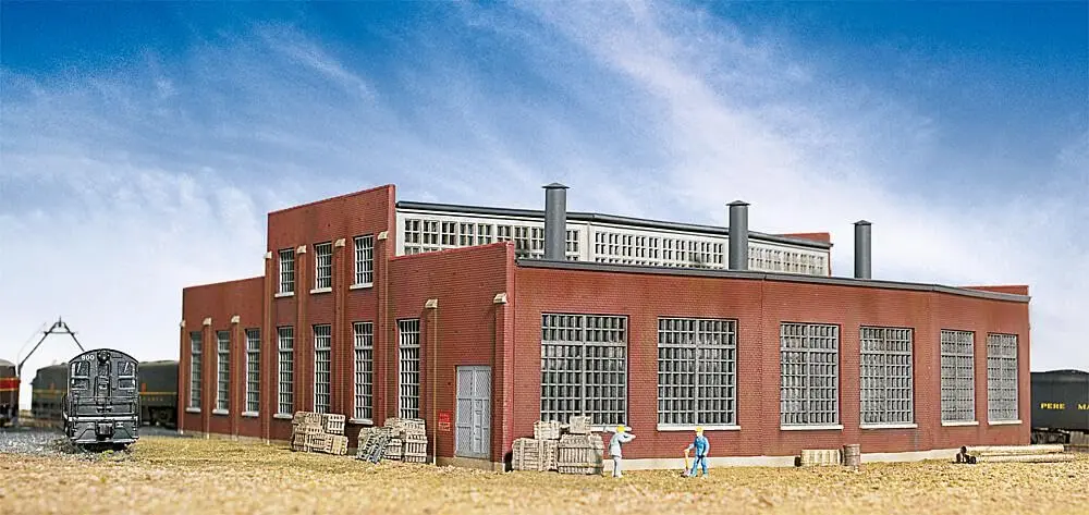 Walthers Cornerstone N Scale Modern 3-Stall Roundhouse 27.4cm | Modular, Compact & Authentic (70-120 chars) - main product image