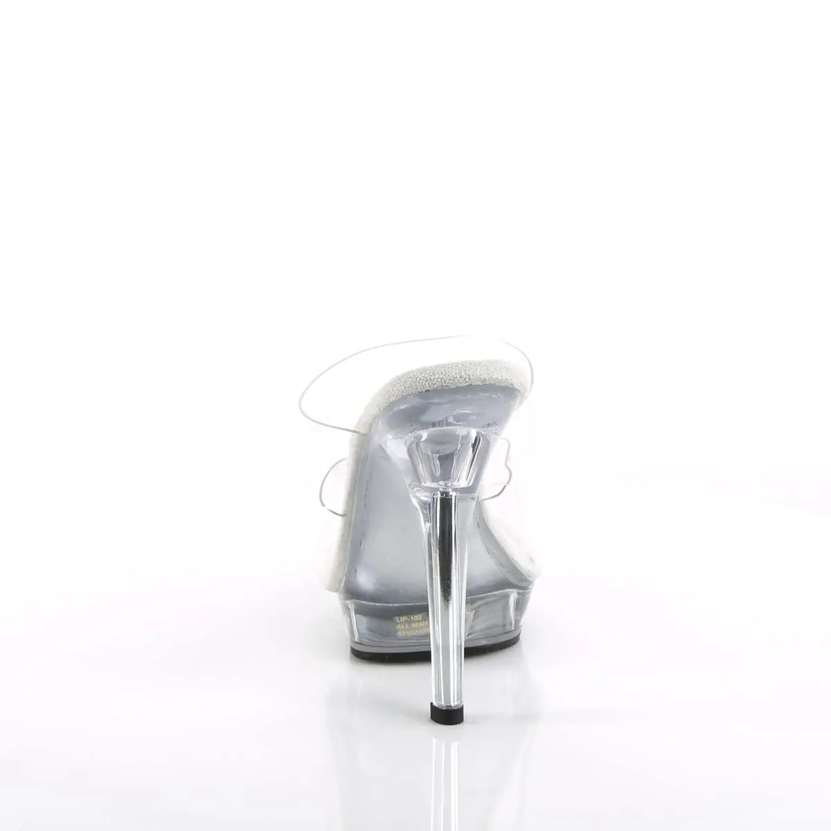 Pleaser Lip-102 Platform Slide Sandal Clear/Clear | 5" Heel & 0.75" Platform for Formal & Party Wear - view 6