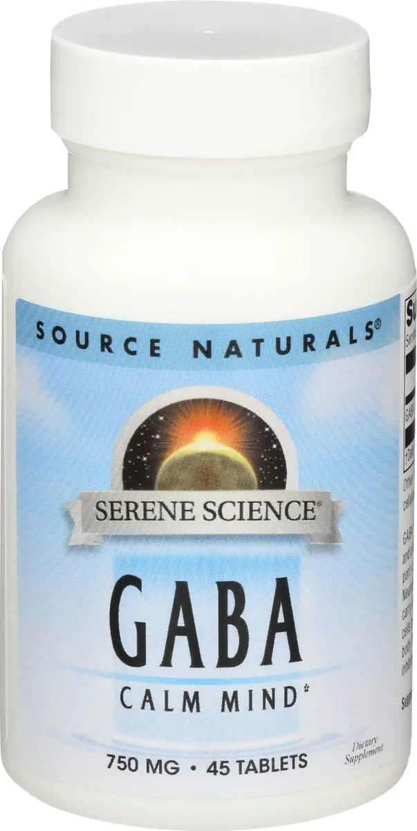 Source Naturals Serene Science GABA 750mg 45 Count Tablets | Calm Mind & Muscle Relaxation - main product image