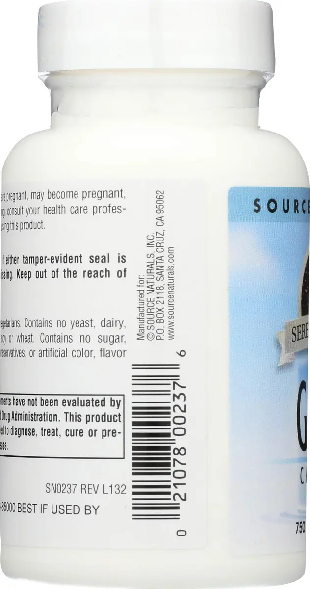 Source Naturals Serene Science GABA 750mg 45 Count Tablets | Calm Mind & Muscle Relaxation - view 5