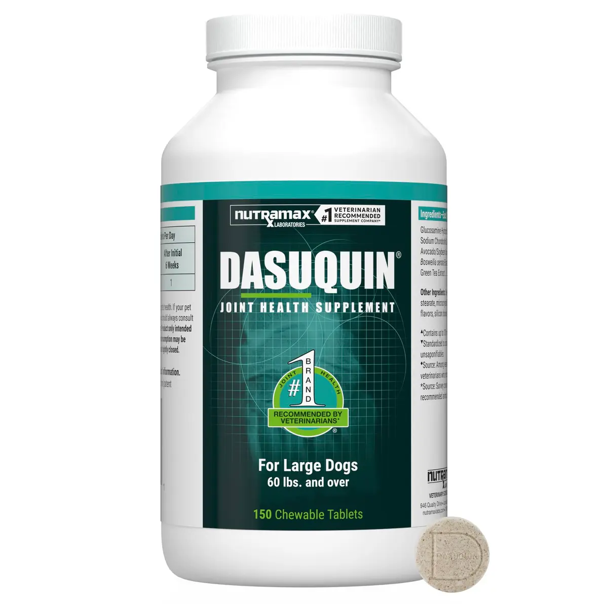 Nutramax Dasuquin Large Dog Joint Supplement Chewable Tablets 150ct (680g) | Vet Recommended for Joint Health - main product image