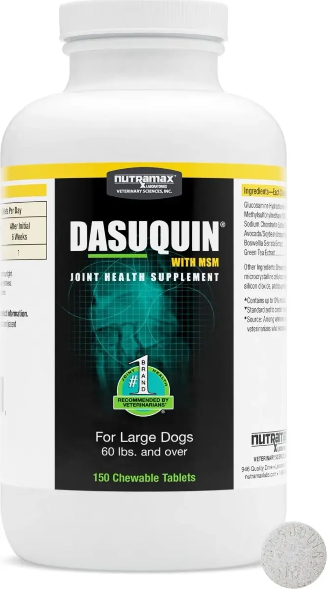 Nutramax Dasuquin MSM Joint Supplement for Large Dogs, 150 Chewable Tablets | Vet Recommended Canine Mobility Support - main product image