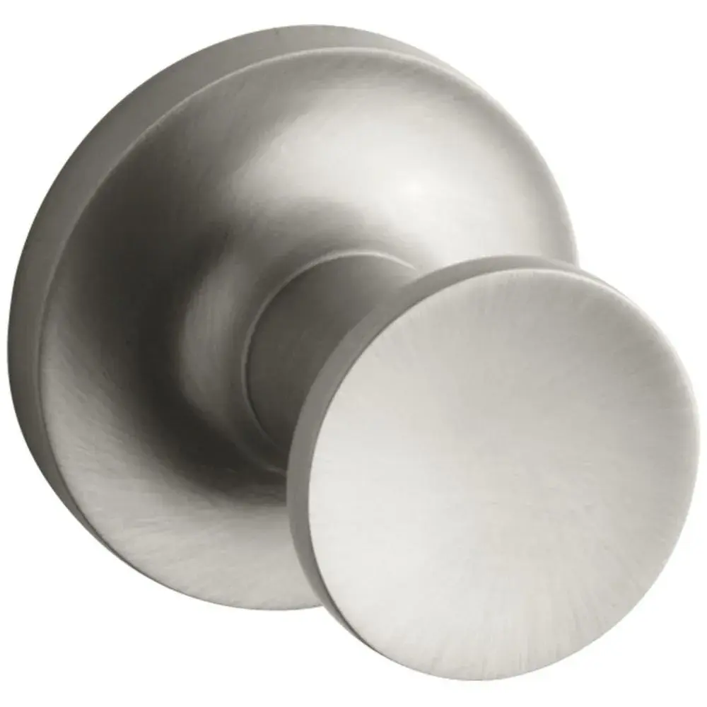 Kohler Purist Robe Hook, Vibrant Brushed Nickel | Solid Brass Construction, 15.8 cm (6.22 in) Length - main product image