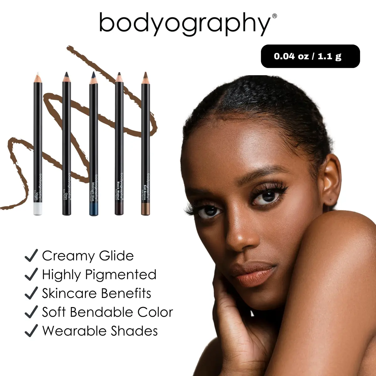 Bodyography Cream Eye Pencil Virgin - White Wooden Eyeliner for Eyes & Eyebrows, Long-Lasting Cruelty-Free Coconut Oil Cosmetic Liner - view 4