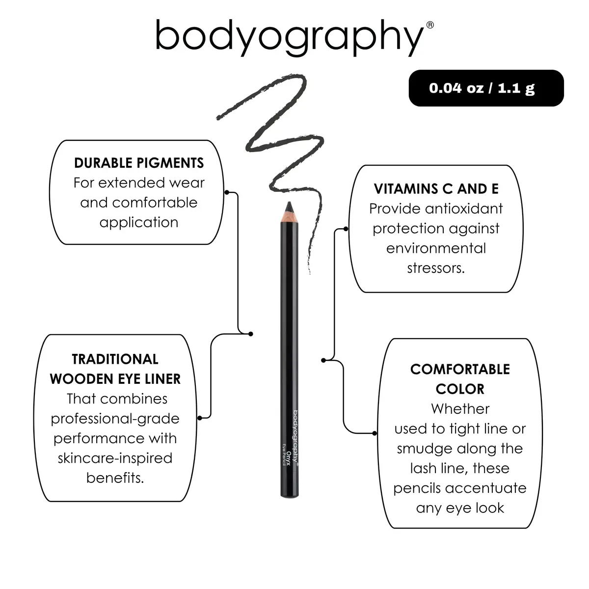 Bodyography Cream Eye Pencil Virgin - White Wooden Eyeliner for Eyes & Eyebrows, Long-Lasting Cruelty-Free Coconut Oil Cosmetic Liner - view 7