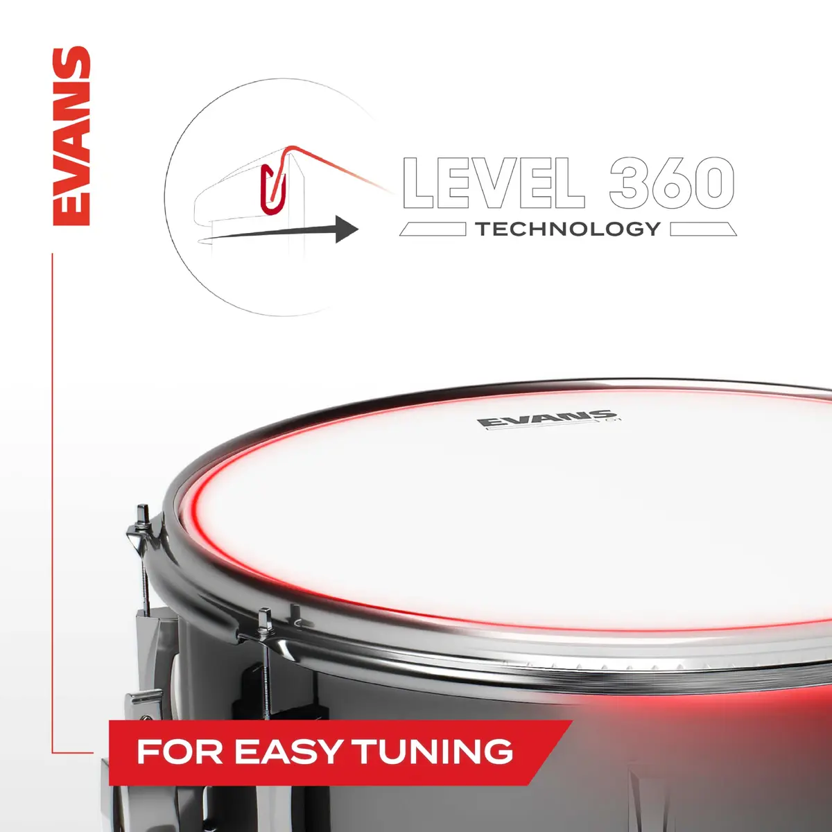 Evans G2 Coated Standard Tompack Drumheads 12", 13", 16" (30cm, 33cm, 41cm) | 2-Ply Synthetic Film for Warm Attack & Fat Low-End - view 7