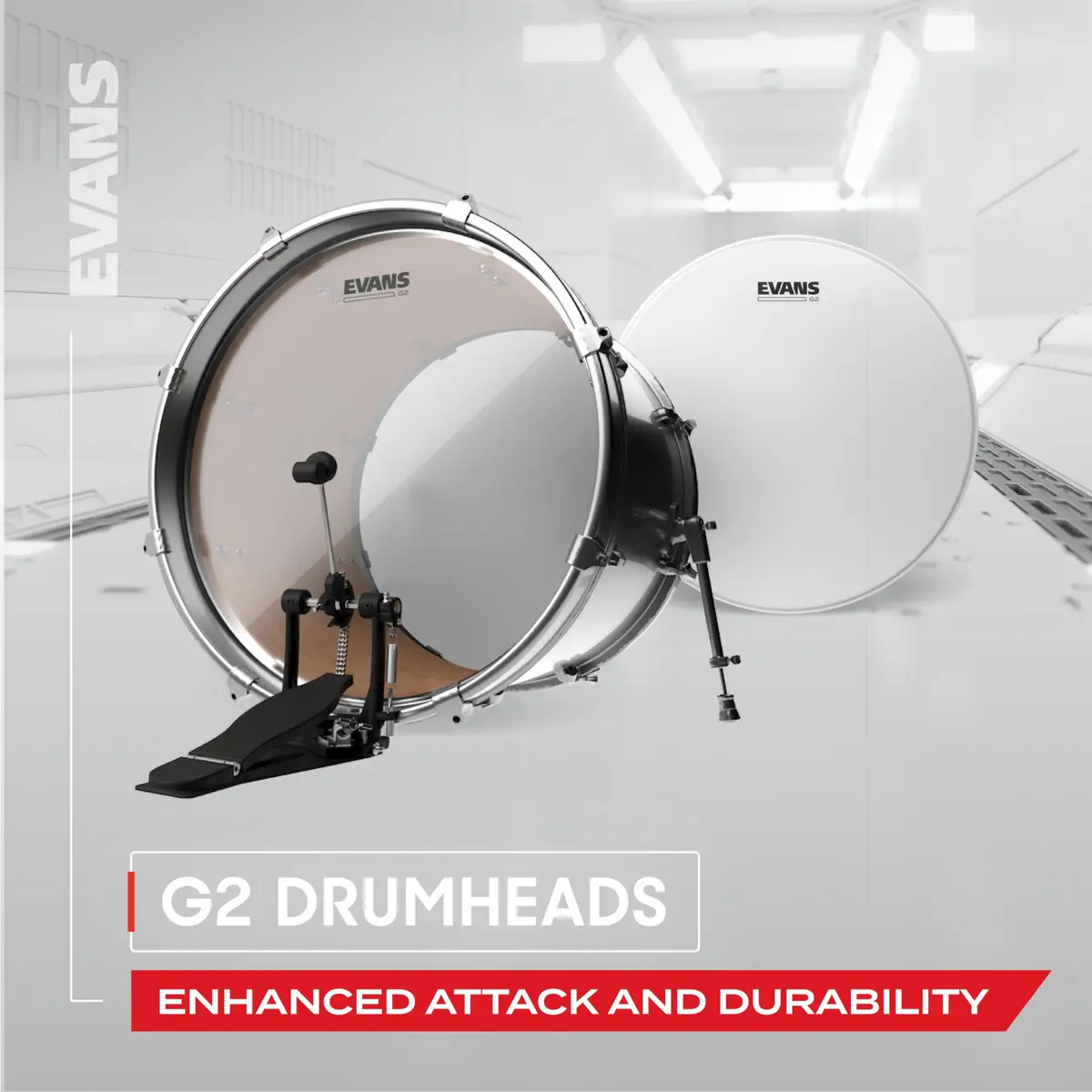 Evans G2 Coated Standard Tompack Drumheads 12", 13", 16" (30cm, 33cm, 41cm) | 2-Ply Synthetic Film for Warm Attack & Fat Low-End - view 3