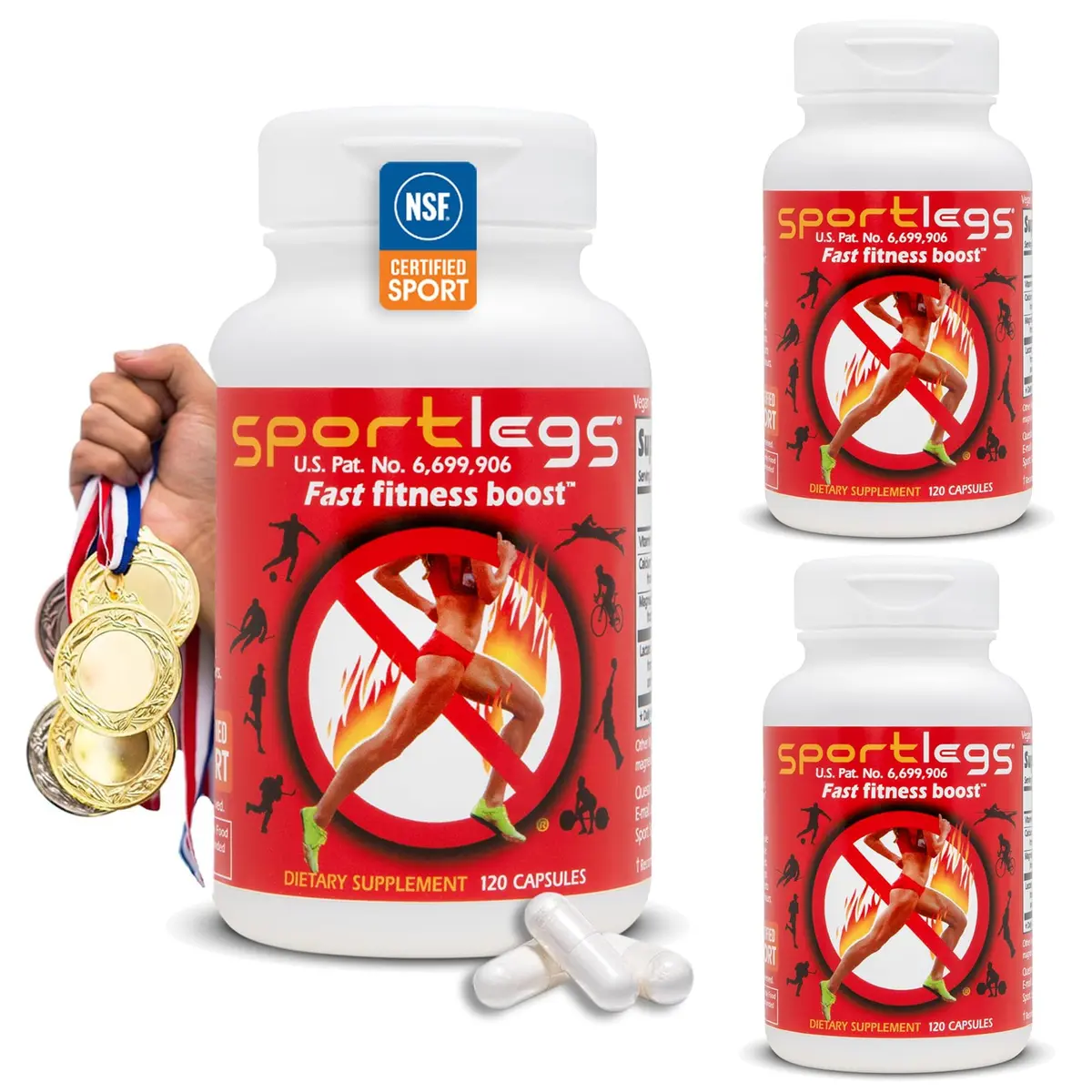 SPORTLEGS Lactate Fuel Pre-Workout Training Aid 120 Count | Supports Natural Lactate System, No Stimulants - main product image
