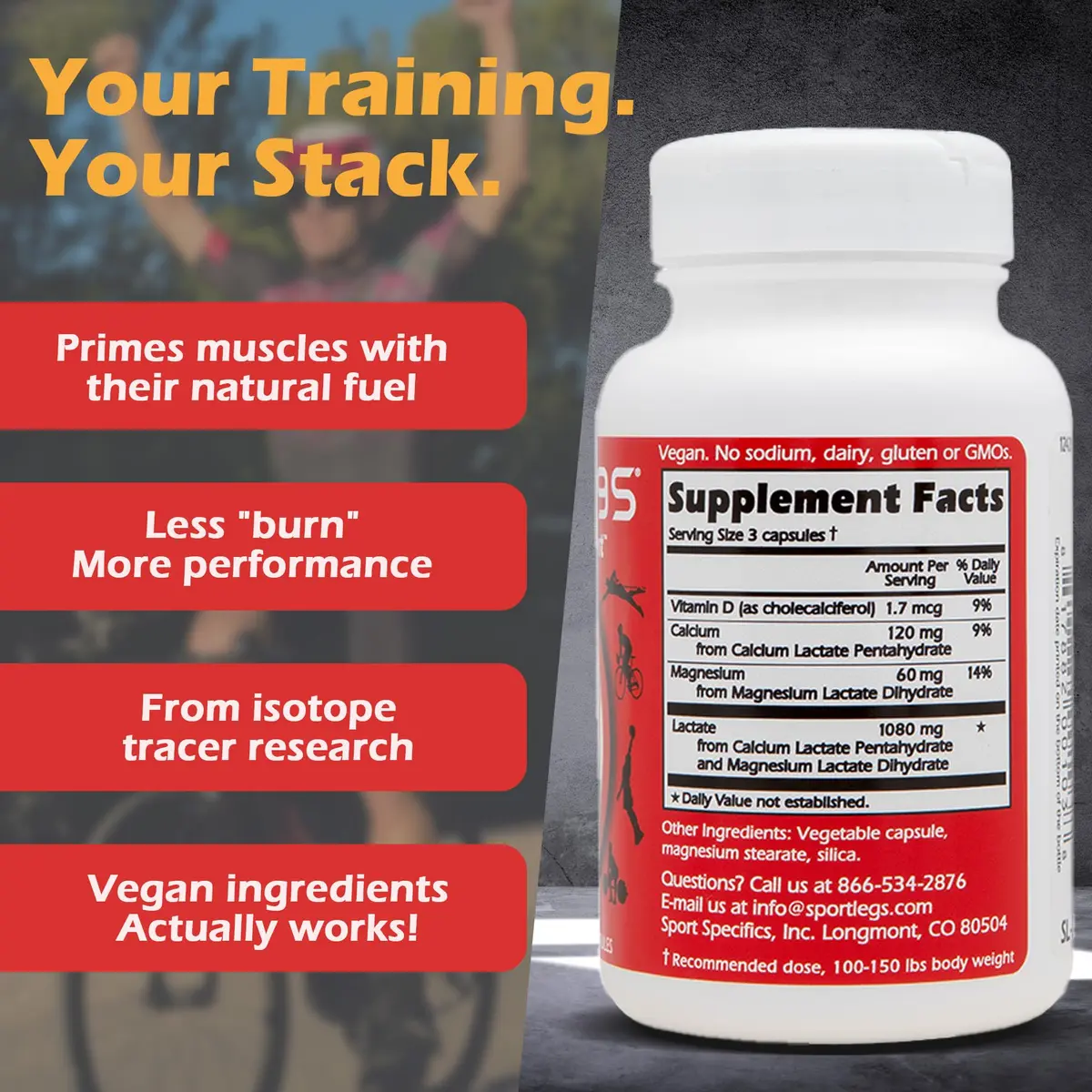 SPORTLEGS Lactate Fuel Pre-Workout Training Aid 120 Count | Supports Natural Lactate System, No Stimulants - view 5