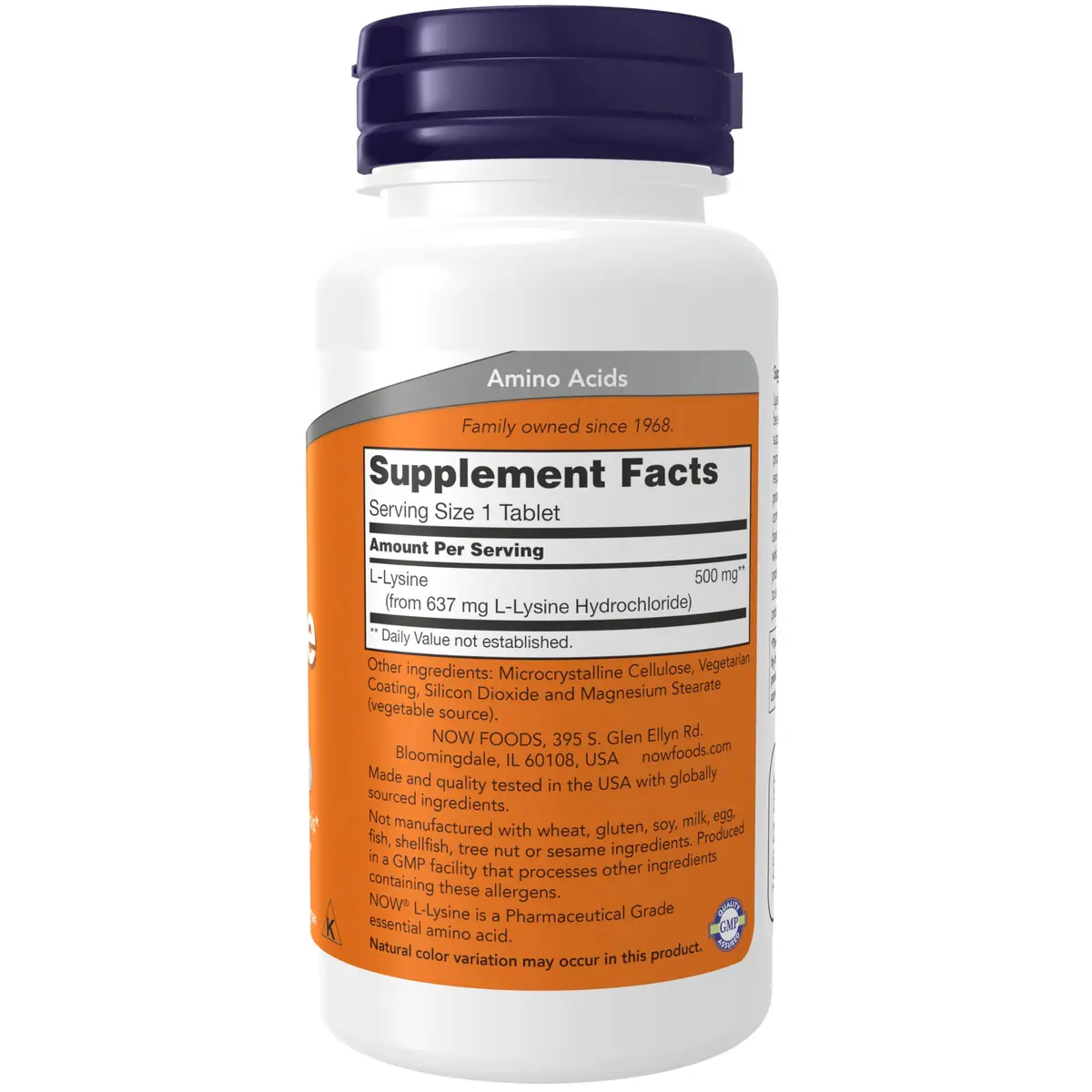 NOW Supplements, L-Lysine 500 mg, Amino Acid, 100 Tabs | Supports Collagen & Immune Function - view 2