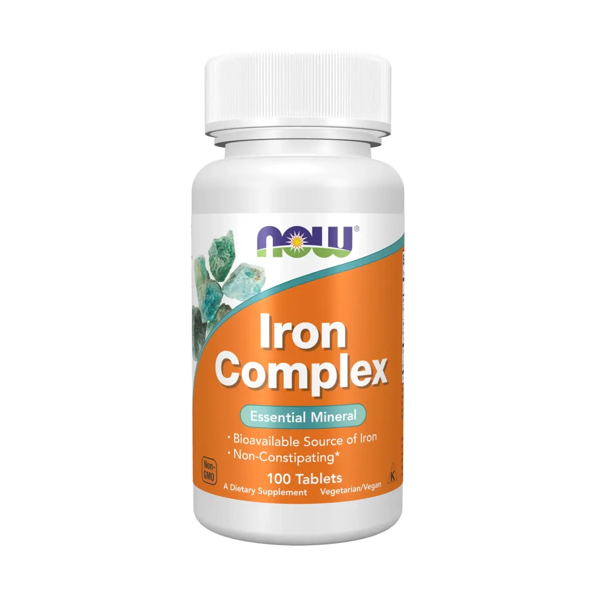 NOW Foods Iron Complex Mineral Supplement Tablets 100 Count | Essential Mineral for Oxygen Transport - main product image