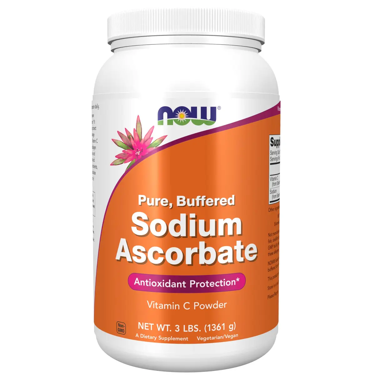 NOW Supplements Sodium Ascorbate Powder 3 lb | Buffered Vitamin C Antioxidant - main product image