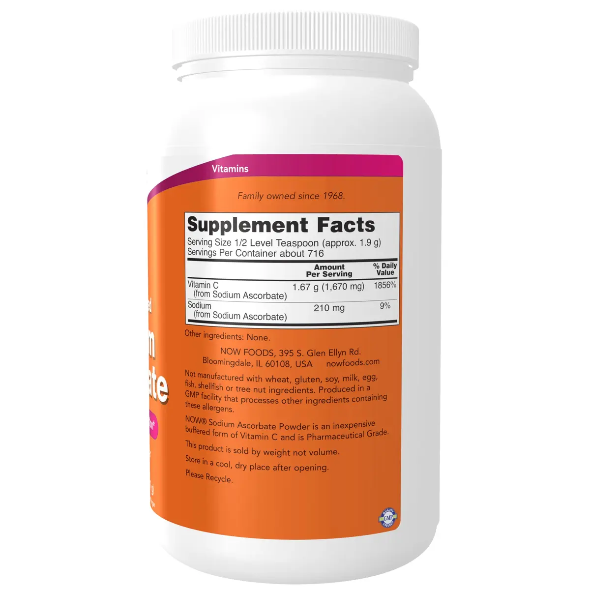NOW Supplements Sodium Ascorbate Powder 3 lb | Buffered Vitamin C Antioxidant - view 2