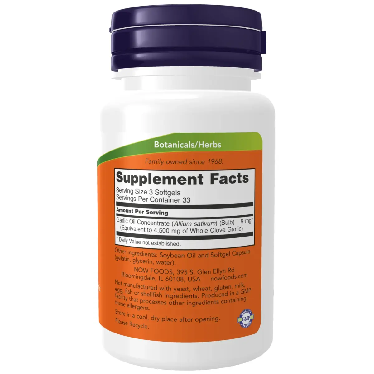 NOW Foods Garlic Oil Concentrate 1500 mg 100 Softgels | Natural Sulfur Compounds for Wellness - view 2