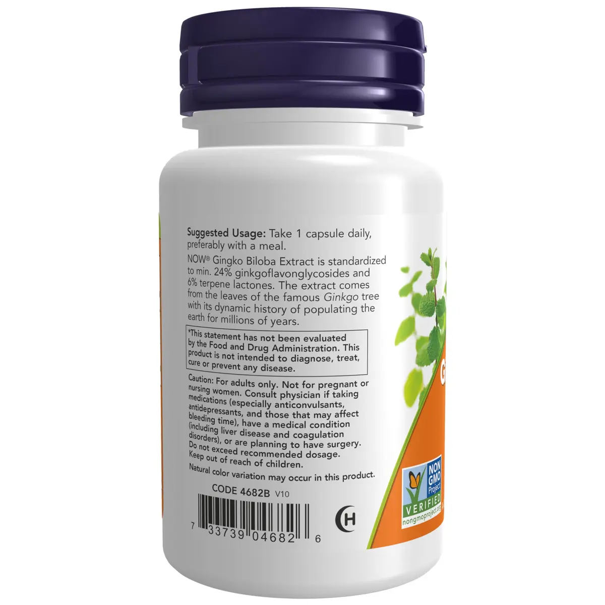 NOW Supplements Ginkgo Biloba 120 mg Double Strength 50 Veg Caps | Supports Brain Health & Memory - view 3