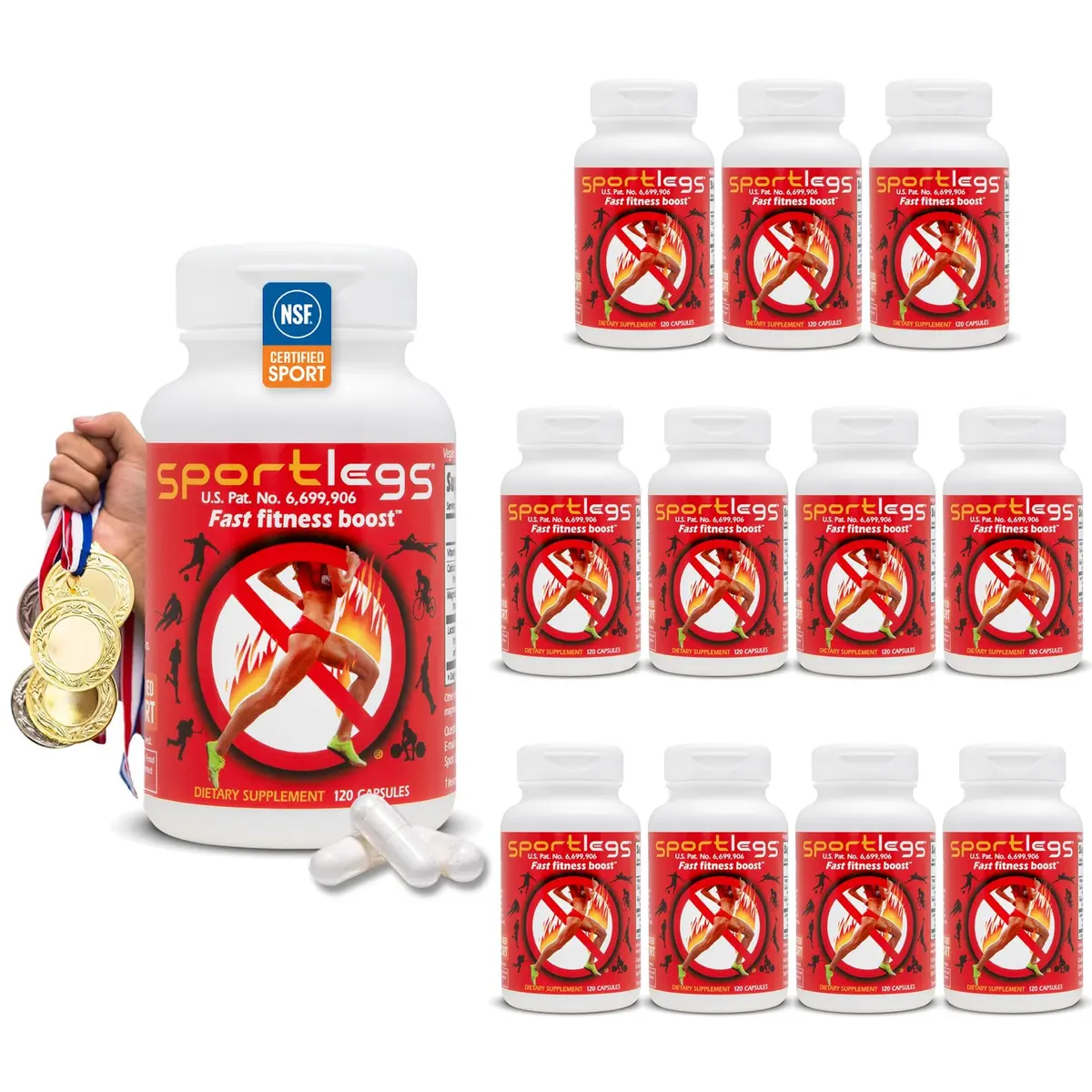 SPORTLEGS Lactate Fuel Pre-Workout Training Aid 120 Count | Supports Muscle Endurance & Recovery - main product image