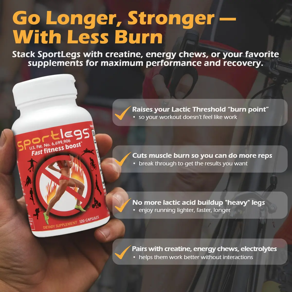 SPORTLEGS Lactate Fuel Pre-Workout Training Aid 120 Count | Supports Muscle Endurance & Recovery - view 4