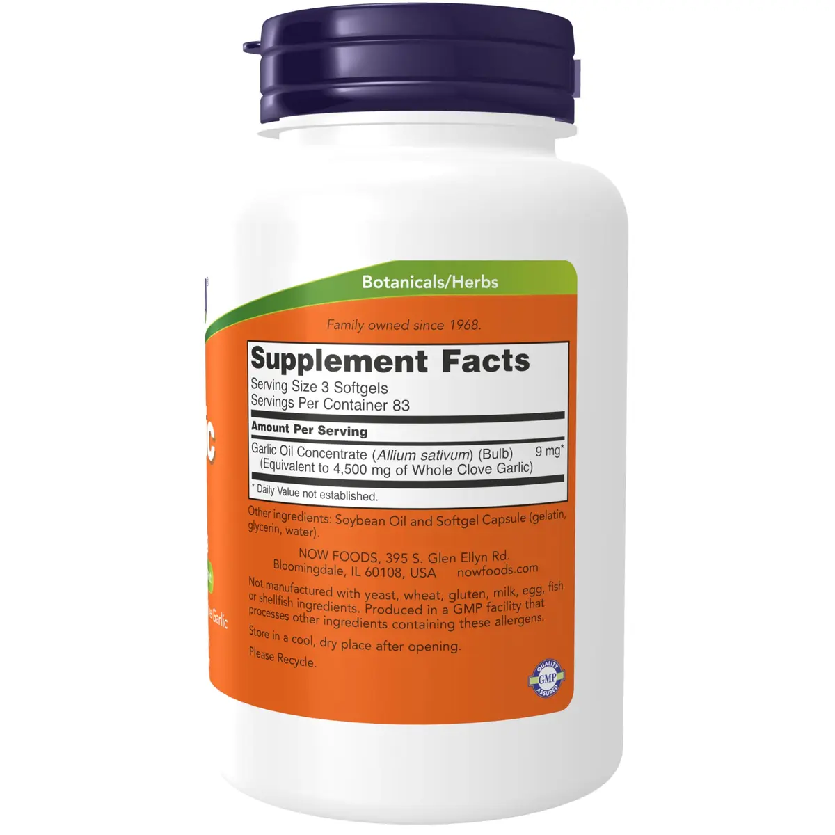 NOW Foods Garlic Oil 1500 mg Herbal Supplement 250 Softgels | Natural Sulfur Compounds - view 2