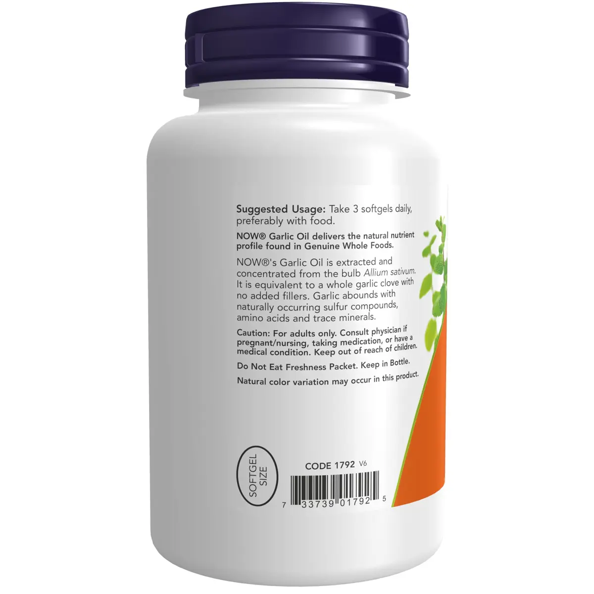 NOW Foods Garlic Oil 1500 mg Herbal Supplement 250 Softgels | Natural Sulfur Compounds - view 3