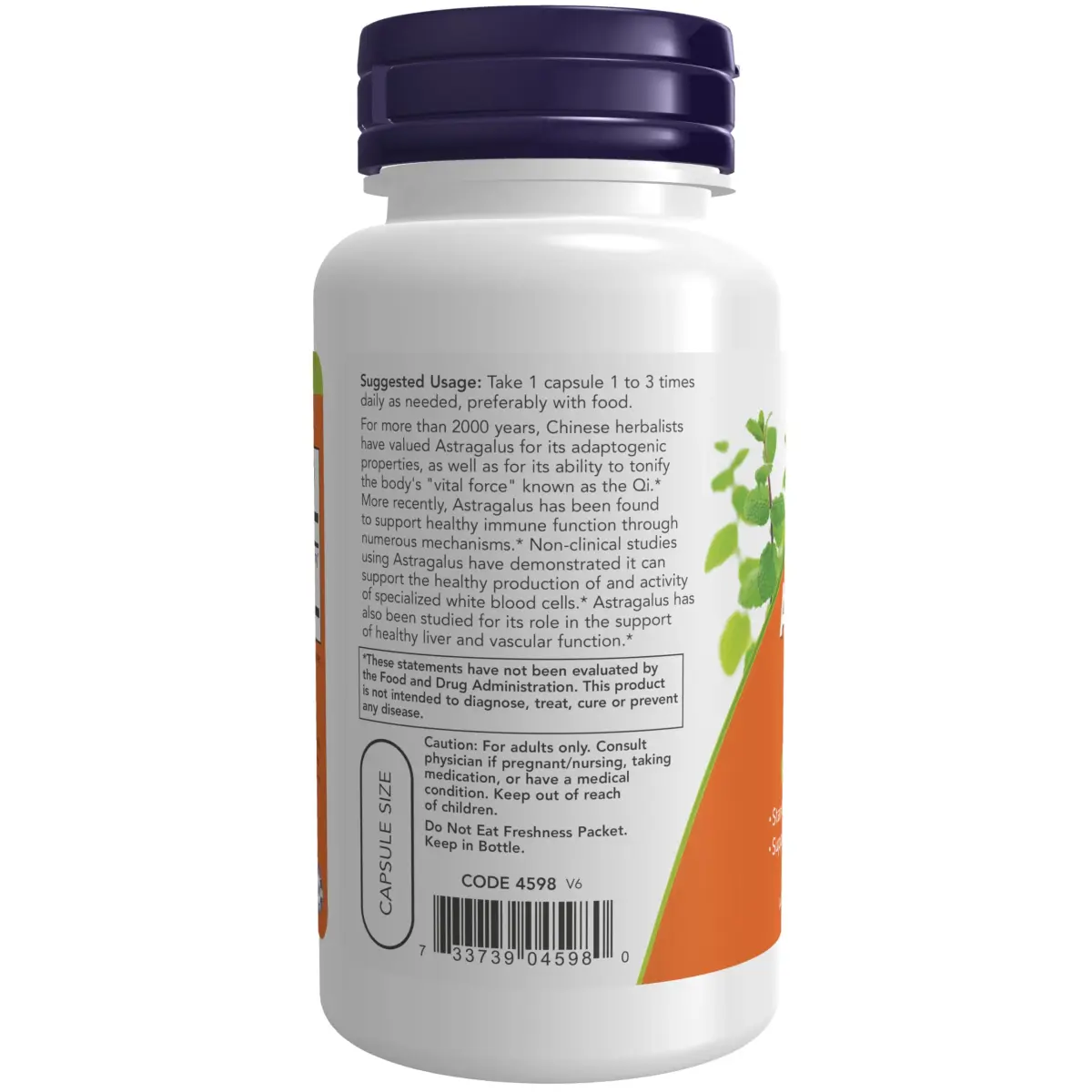 NOW Foods Astragalus Extract Immune Support 500 mg (156 g / 0.35 oz) | Standardized to 70% Polysaccharides - view 3