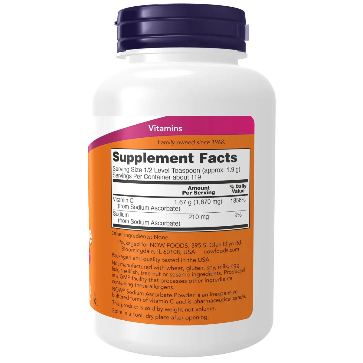 NOW Supplements Sodium Ascorbate Powder 8 oz | Buffered Vitamin C for Immunity & Skin - view 2
