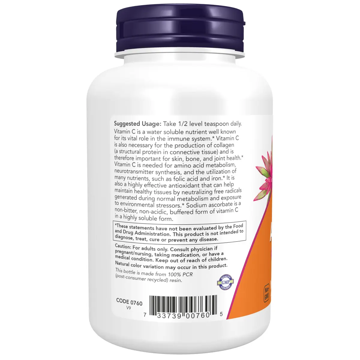 NOW Supplements Sodium Ascorbate Powder 8 oz | Buffered Vitamin C for Immunity & Skin - view 3