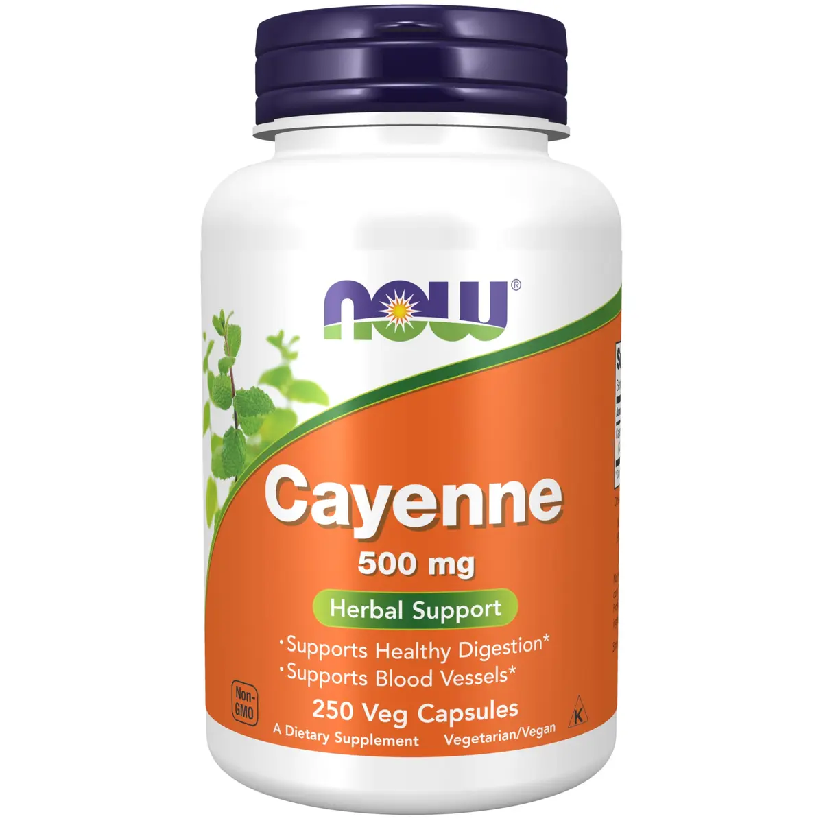 NOW Cayenne (Capsicum annuum) 500 mg | Supports Digestion & Blood Vessels | 250 Veg Caps - main product image