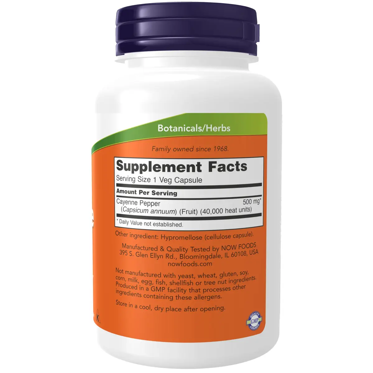 NOW Cayenne (Capsicum annuum) 500 mg | Supports Digestion & Blood Vessels | 250 Veg Caps - view 2