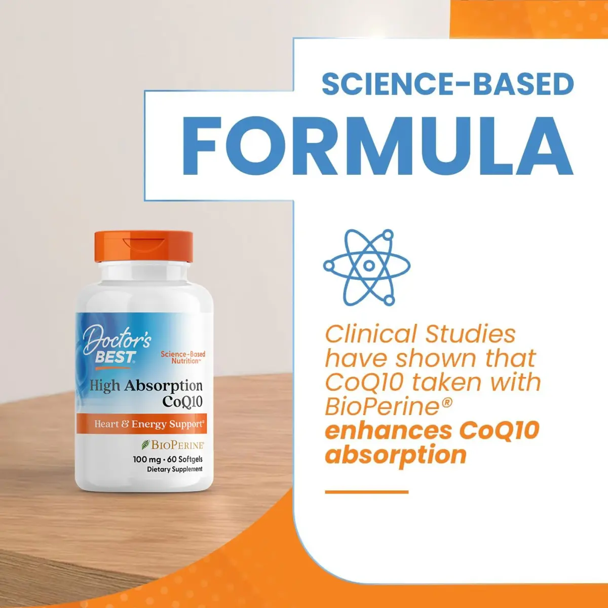 Doctor's Best High Absorption CoQ10 with BioPerine 100 mg 60 SoFtgels | Heart Health & Energy Production - view 6