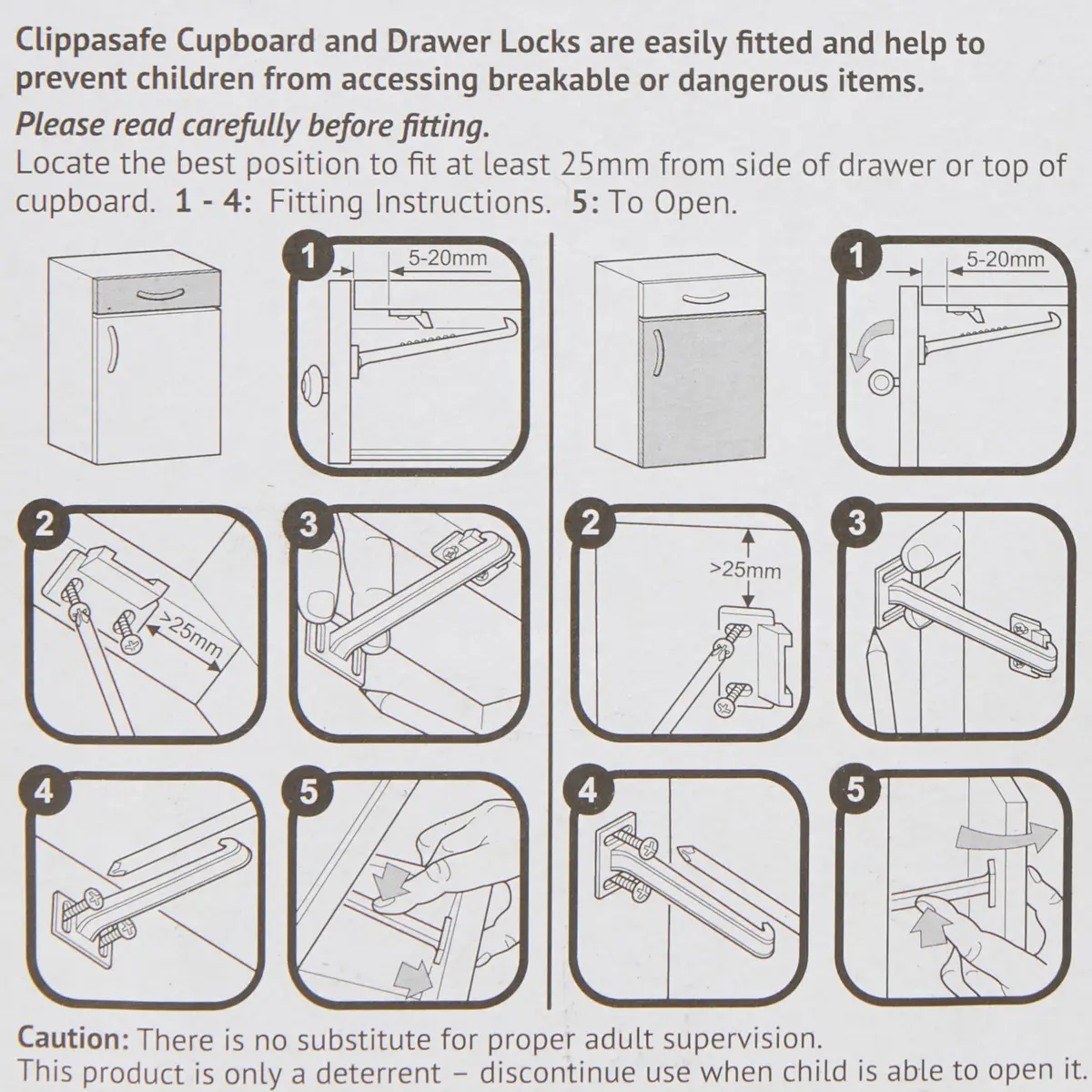 Clippasafe Cupboard Locks Pack of 6 | Childproof Safety Latches for Drawers & Cabinets - view 4
