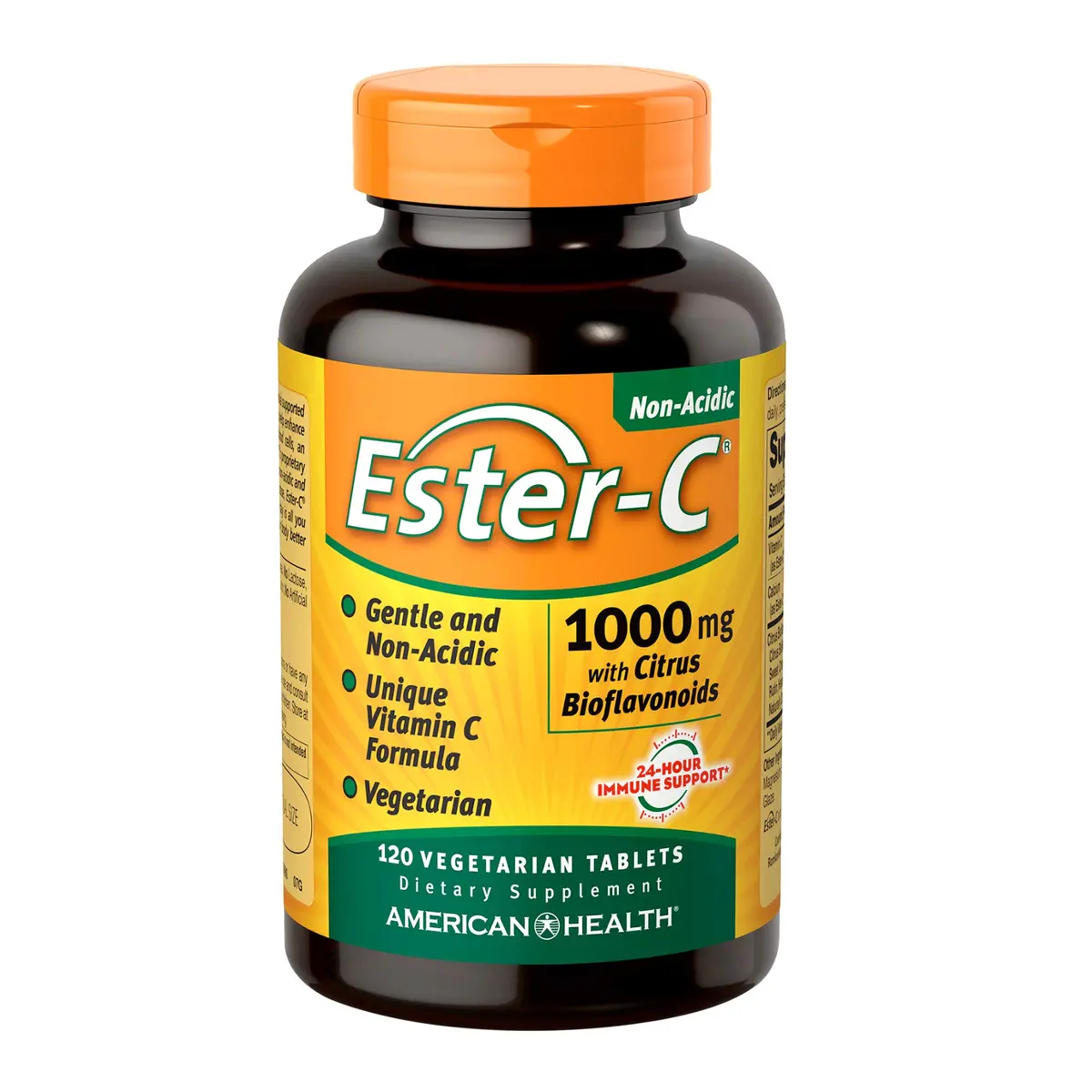 American Health Ester-C 1000mg Tablets | Non-GMO, Vegan, Citrus Bioflavonoids, 120ct - main product image