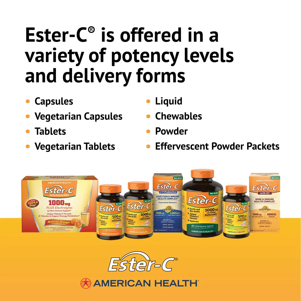 American Health Ester-C 1000mg Tablets | Non-GMO, Vegan, Citrus Bioflavonoids, 120ct - view 8