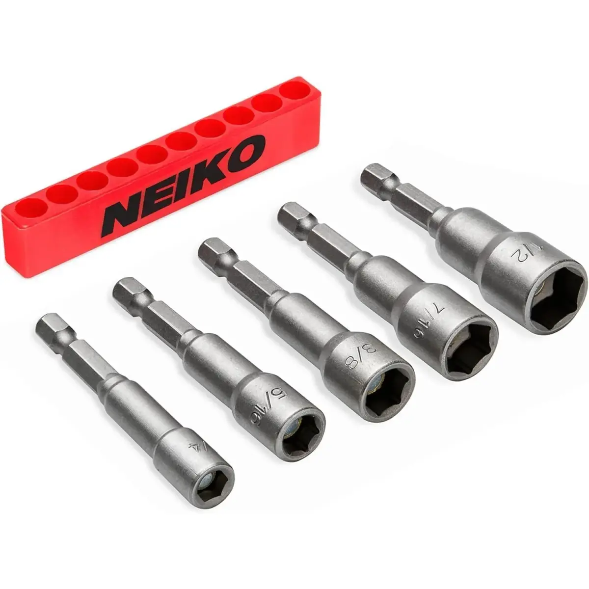NEIKO 10066A Magnetic Nut Driver Set 5 Piece SAE 1/4" to 1/2" | Cr-V Steel - main product image