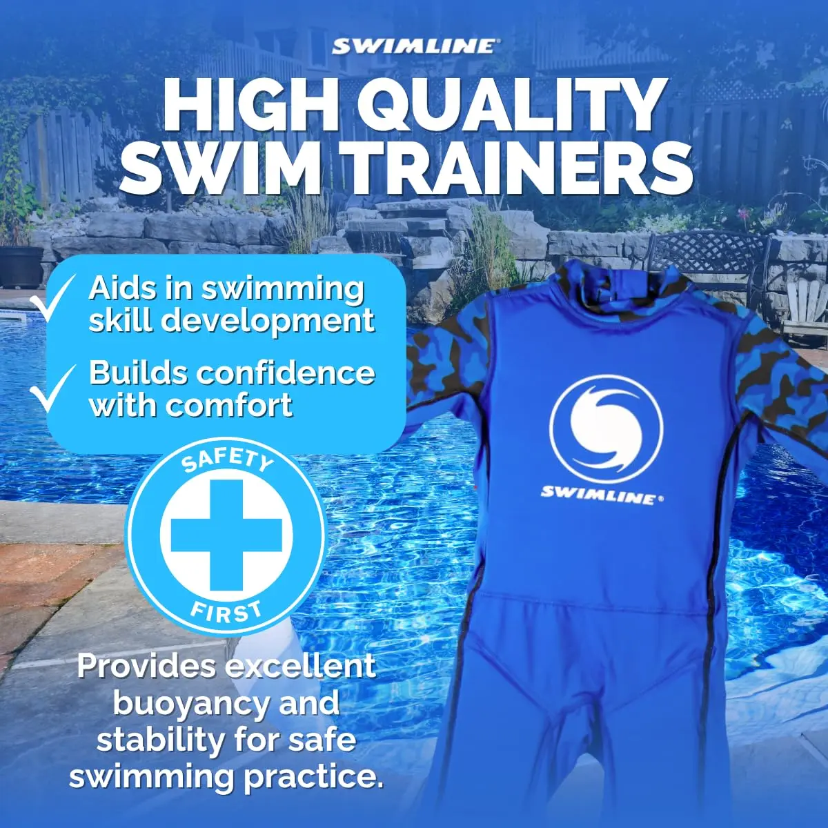 Swimline Kids Floatation Swimsuit Trainer Vest | Supportive Water Confidence for 20-55 lb | USA Import - view 2