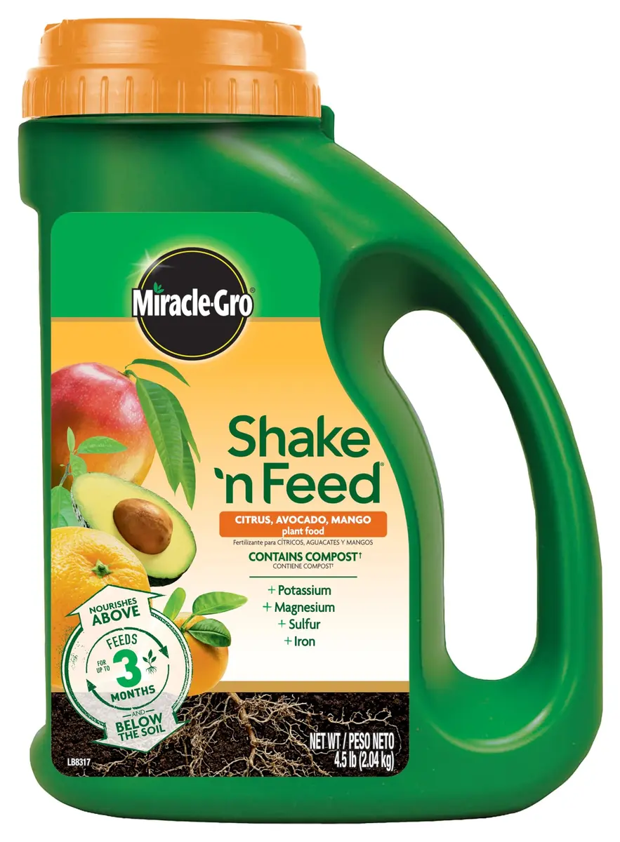 Miracle-Gro Shake 'N Feed Citrus, Avocado, Mango Plant Food | Fertilizer for In-Ground & Container Plants, 4.5 lbs - main product image
