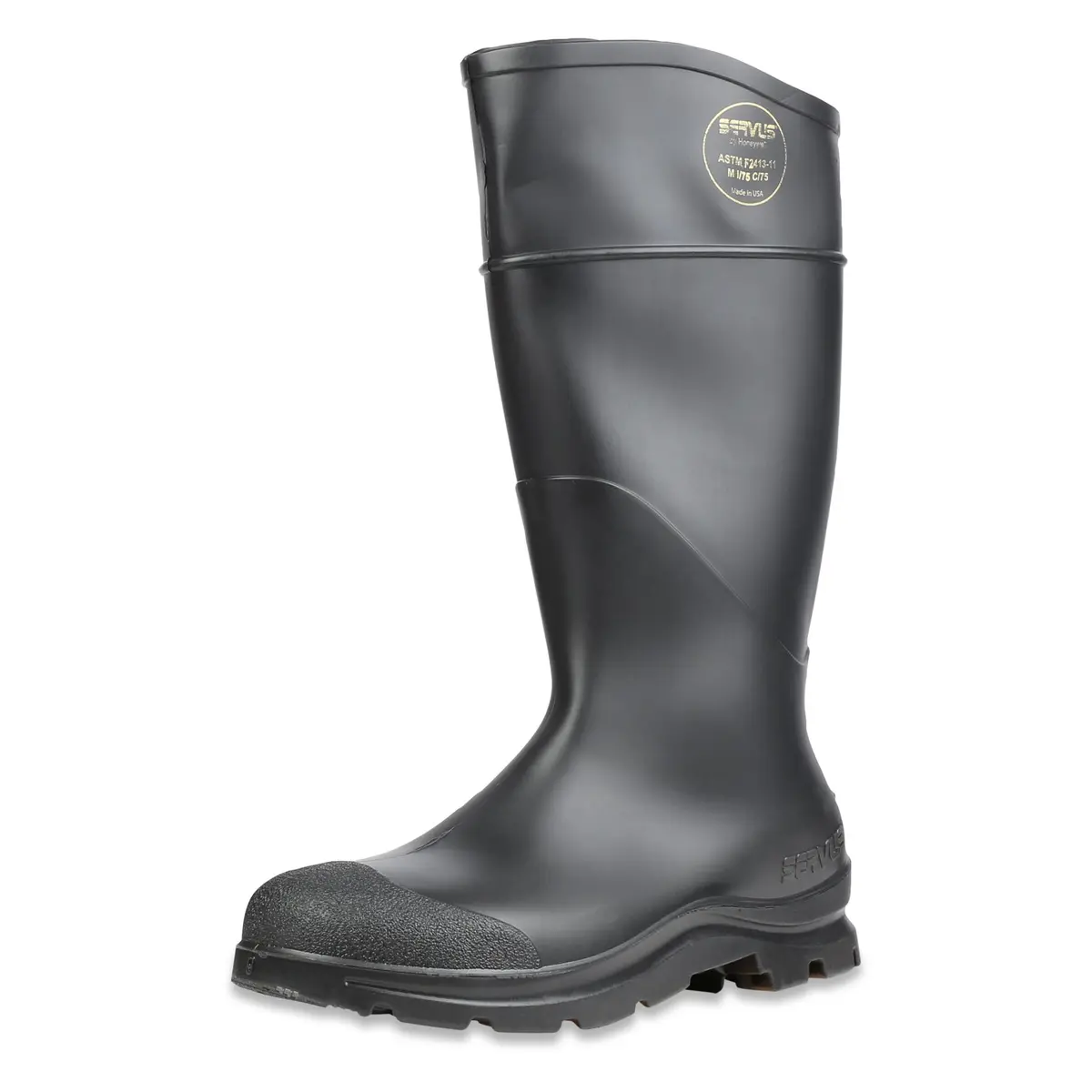 SERVUS Comfort Technology 14" PVC Steel Toe Men's Work Boots, Black - Steel Toe, 8 - main product image