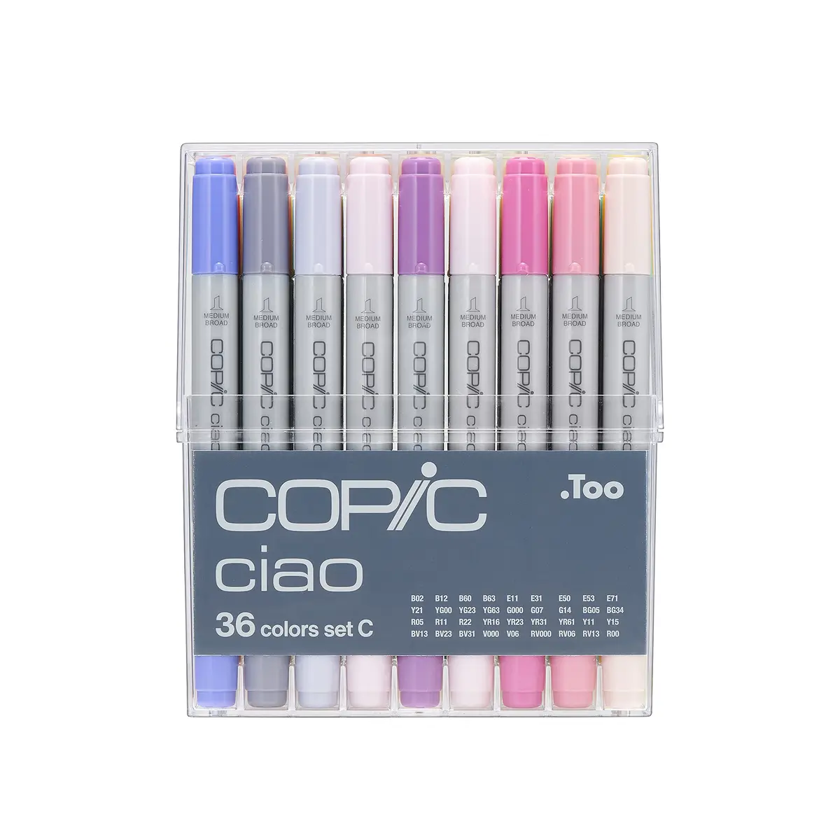Copic Ciao Alcohol Markers 36 Colors Dual Brush Tip Set for Art & Illustration - main product image