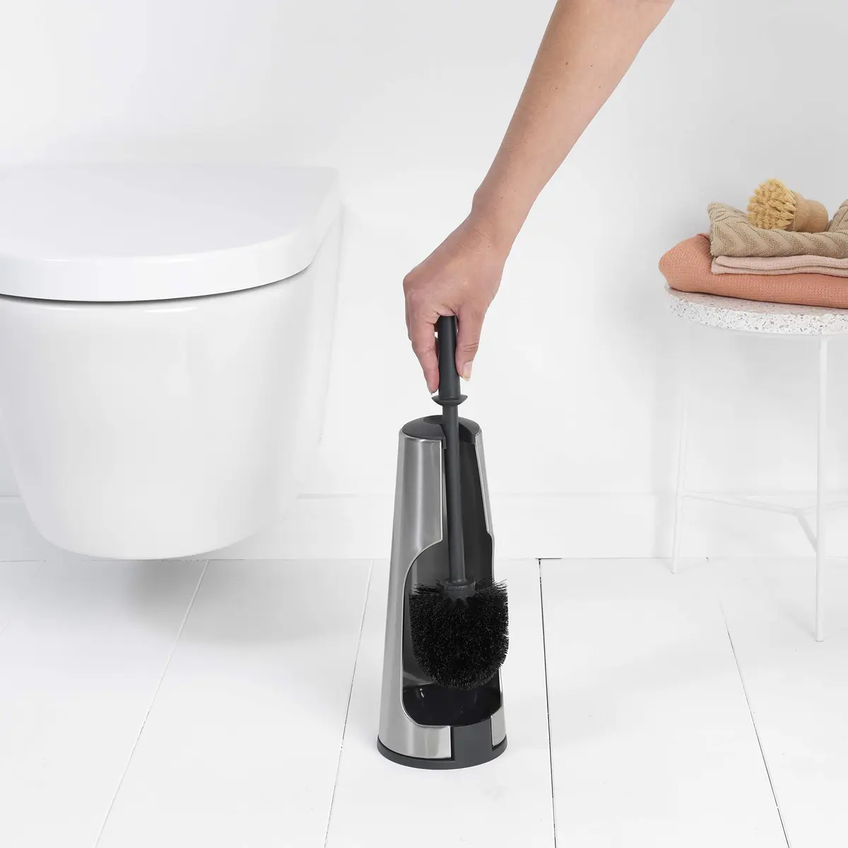 Brabantia Toilet Brush & Holder - Matt Steel, Medium | Corrosion-Resistant & Easy to Clean - view 3