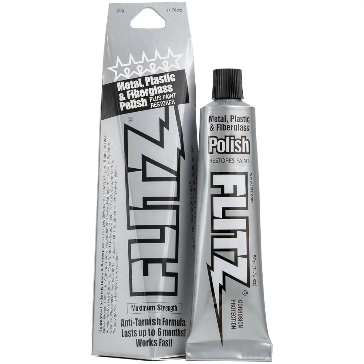 Flitz Metal Polish Paste 1.76oz | Non-Abrasive Light Oxidation Remover for Solid Metals - main product image