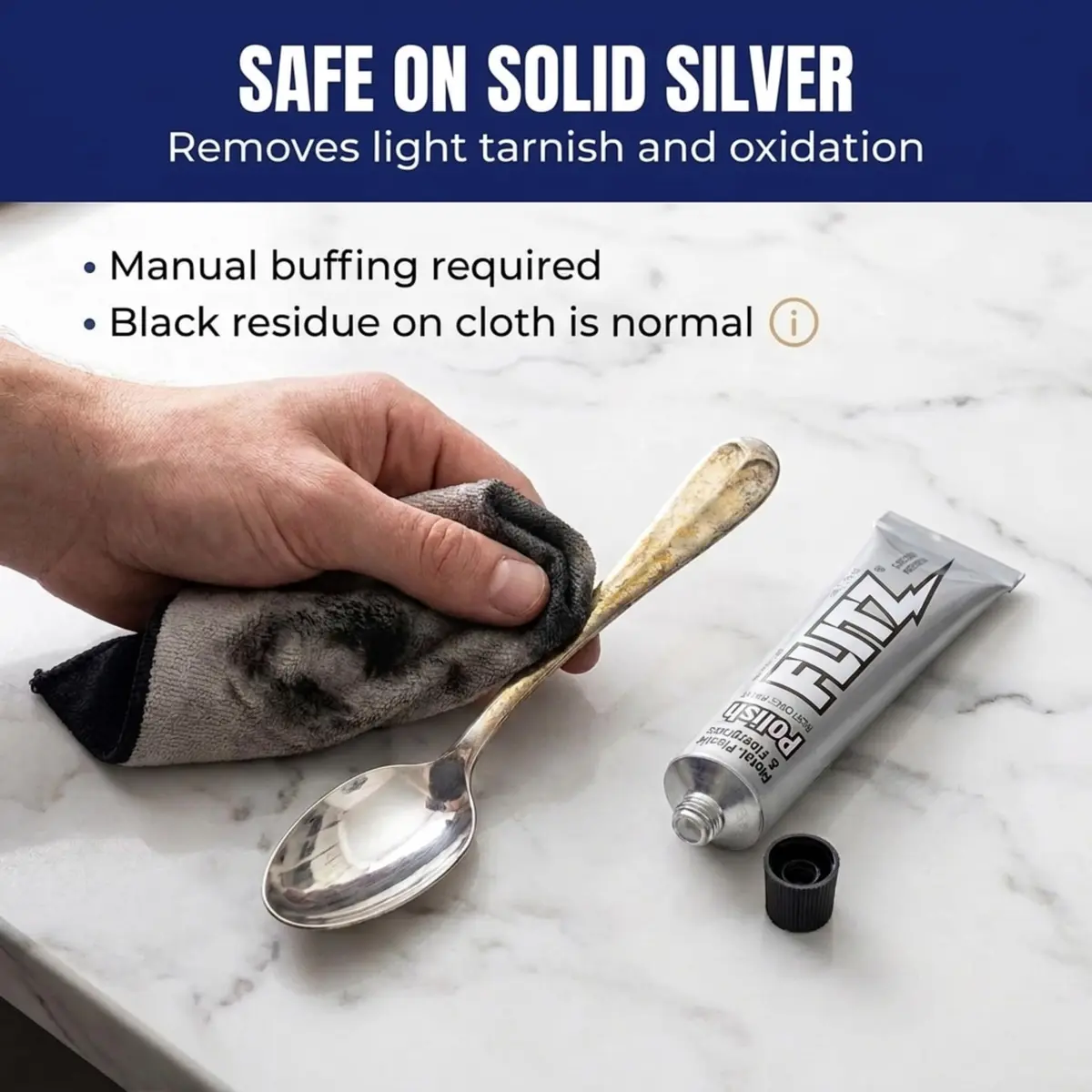 Flitz Metal Polish Paste 1.76oz | Non-Abrasive Light Oxidation Remover for Solid Metals - view 2