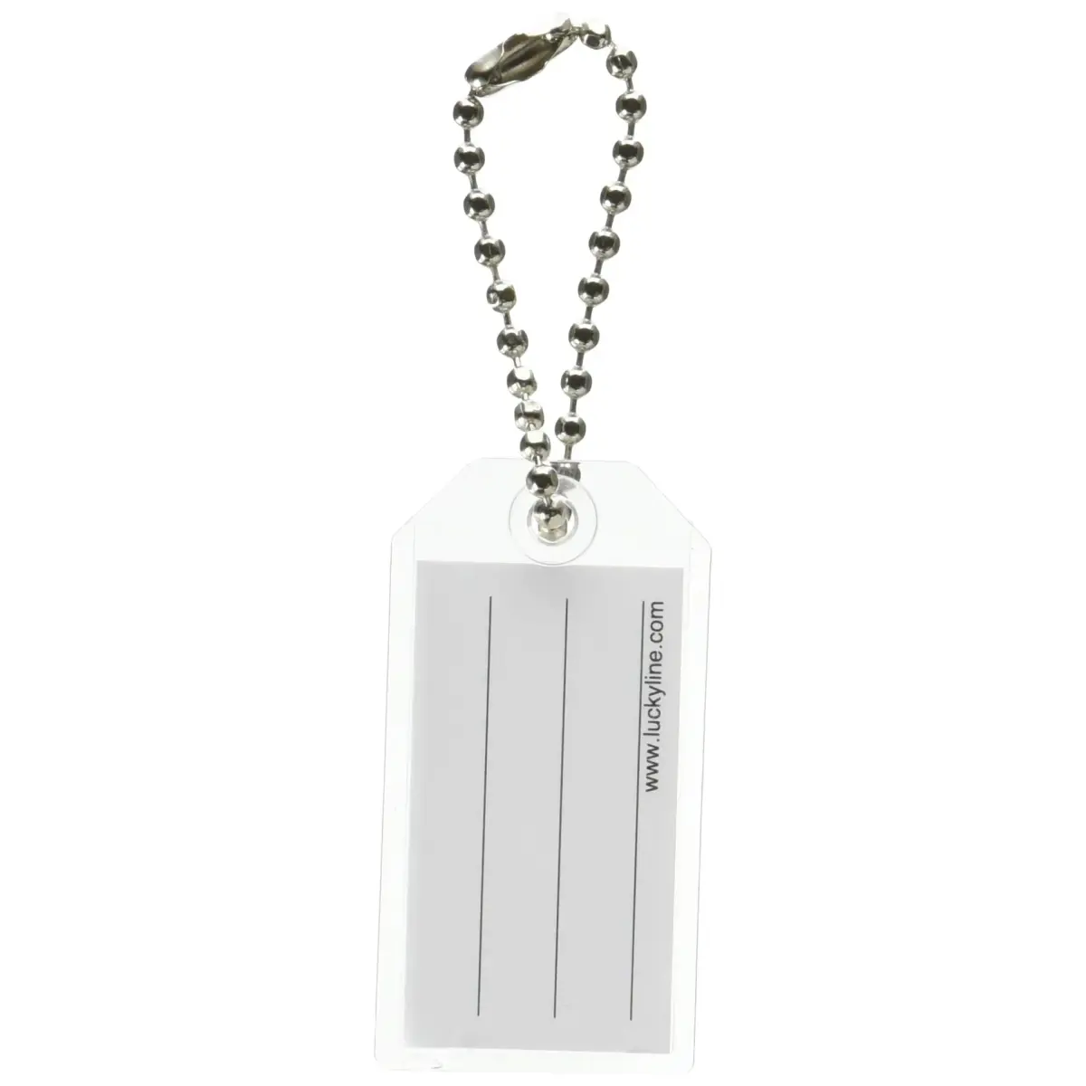 Lucky Line Clear Key Tags with Ball Chain 100-Pack | Durable Plastic Key Identifier - main product image