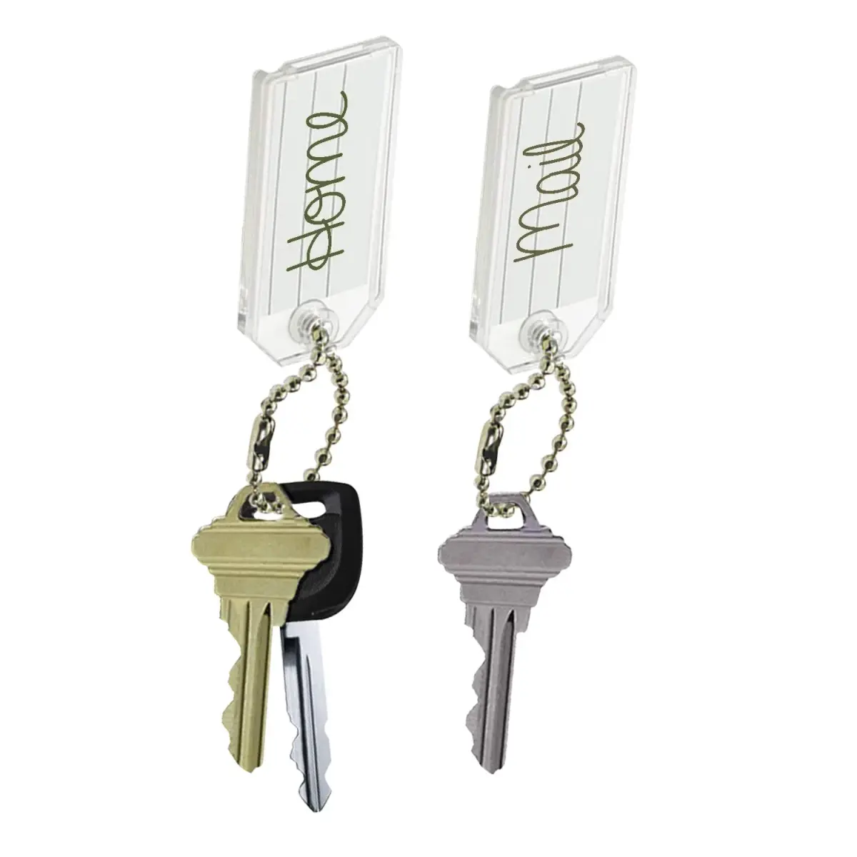 Lucky Line Clear Key Tags with Ball Chain 100-Pack | Durable Plastic Key Identifier - view 2
