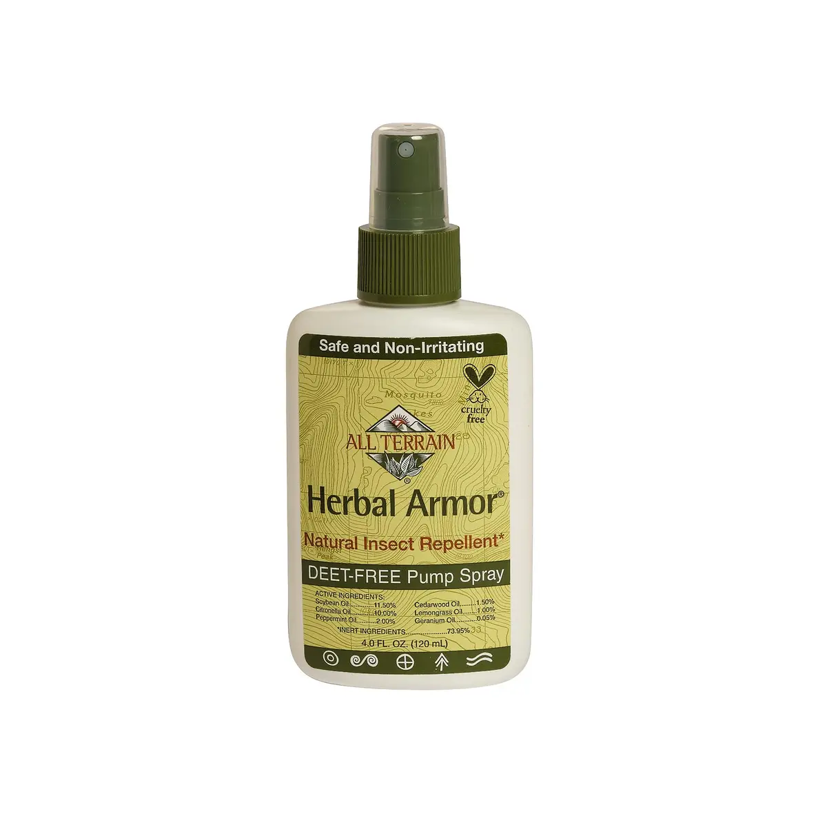 All Terrain Herbal Armor DEET-Free Pump Spray 4oz | Plant-Based Bug Repellent for Family & Pets - main product image