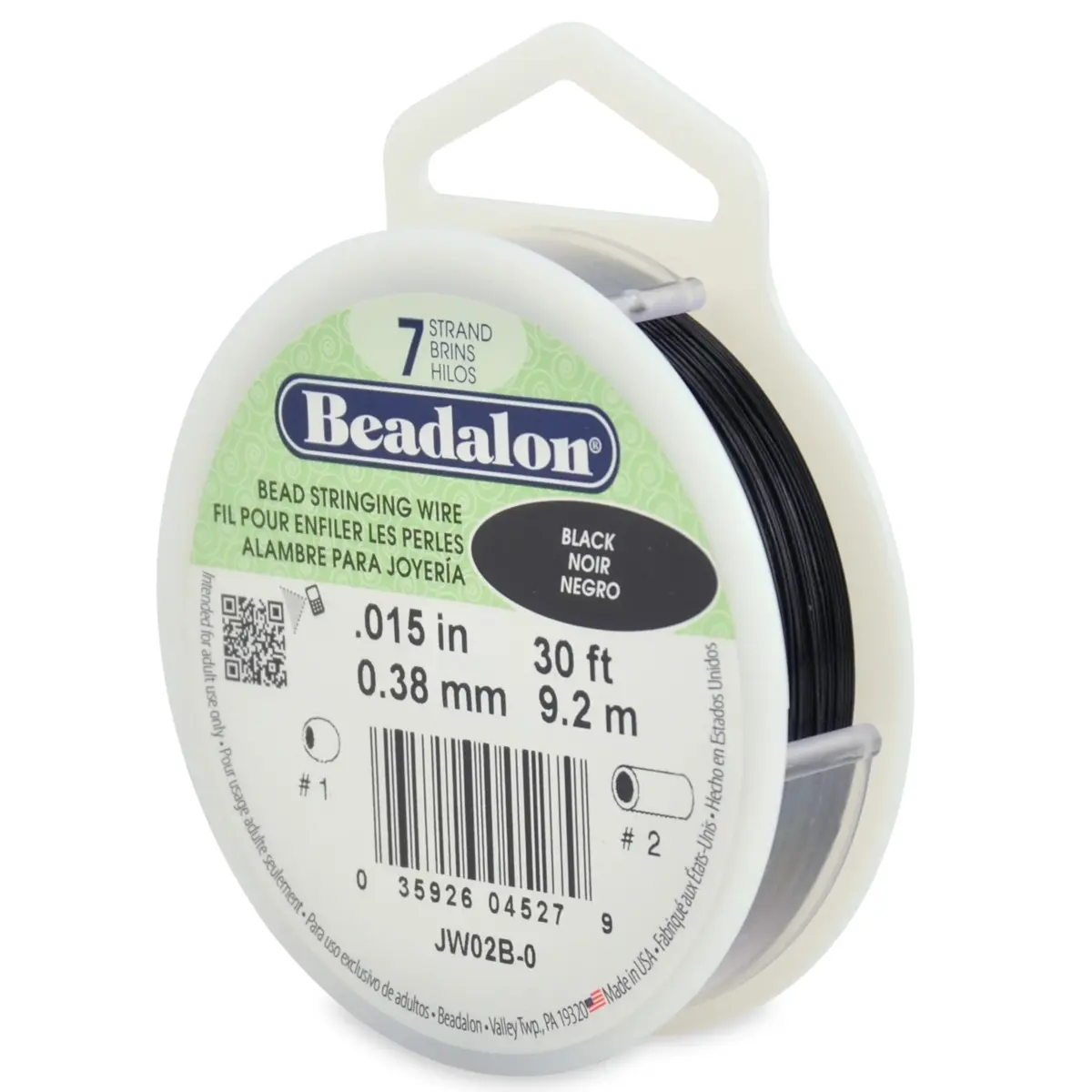 Beadalon 7-Strand Stainless Steel Beading Wire, 0.38 mm Red, 30 ft - Strong & Flexible for Jewelry - main product image