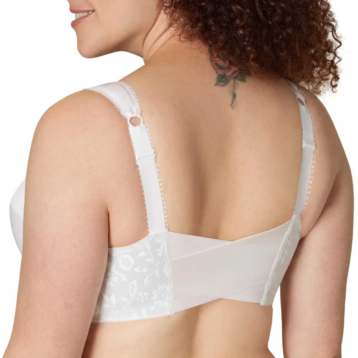 Playtex 18 Hour Front-close Wirefree Bra in White, 40DD | Support & Comfort for Full Figures - view 2