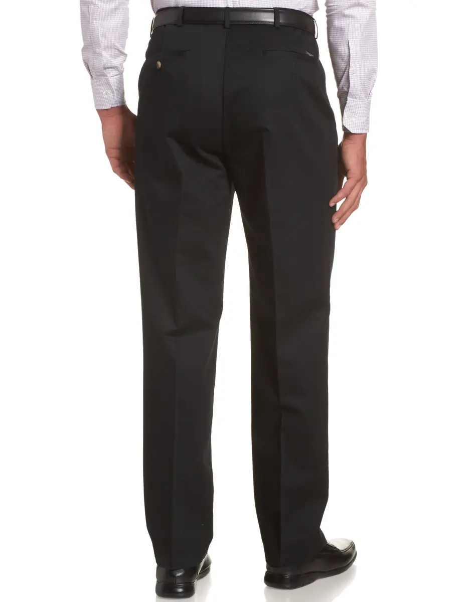 Haggar Men's Classic Fit Work to Weekend Business Casual Pleated Pant | No-Iron Cotton, Hidden Expandable Waistband, Versatile Style - view 2