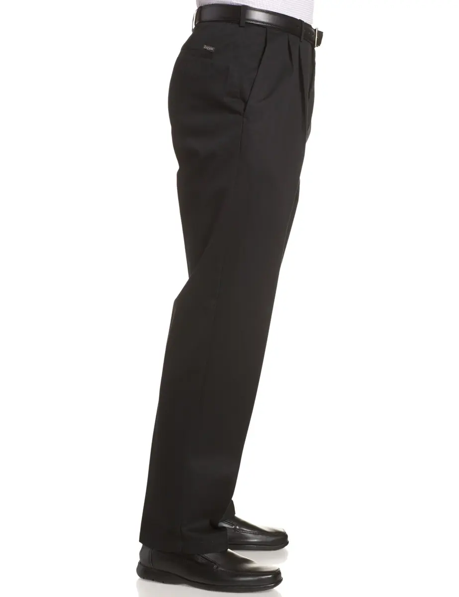 Haggar Men's Classic Fit Work to Weekend Business Casual Pleated Pant | No-Iron Cotton, Hidden Expandable Waistband, Versatile Style - view 3